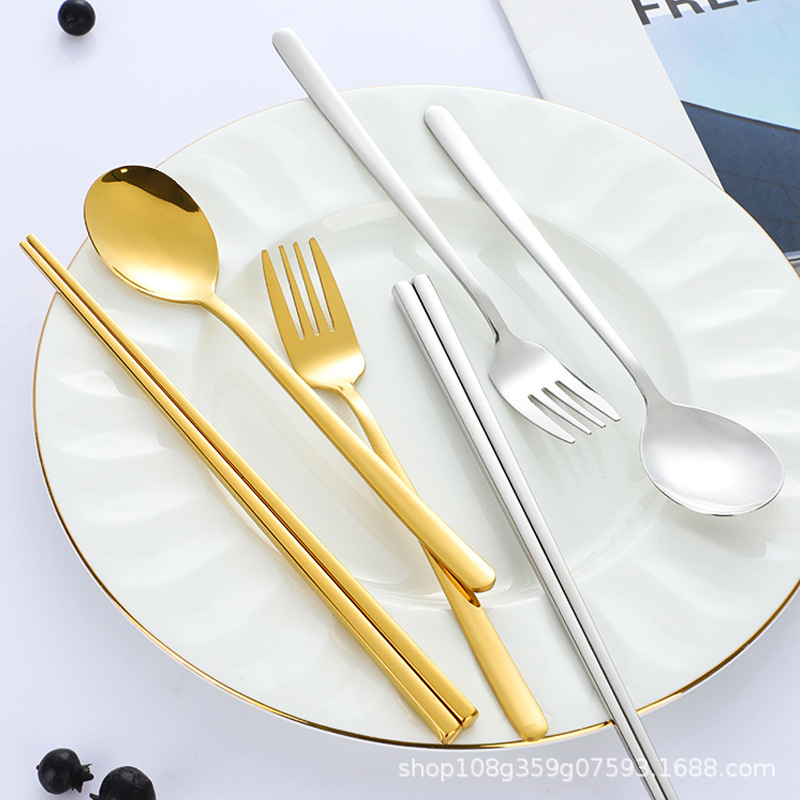 Grado de alimentos cucharas de comida caseras cucharas de estilo coreano mango largo guarnición de acero inoxidable 304 guarnición de guarnición de guarnición
