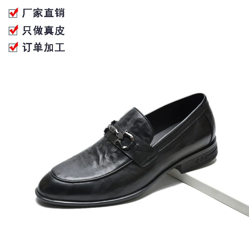 Мужские кожаные туфли-лоферы на заказ, заостренный носок, ламинированная тисненая коровья кожа, деловой стиль, повседневный стиль.