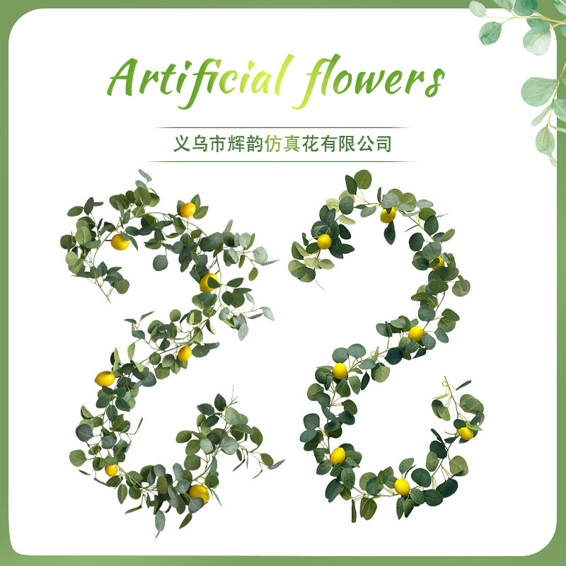 Simulación de eucalipto ratán Amazon Rosa hoja limón interior verde planta decoración artificial eucalipto Ratán