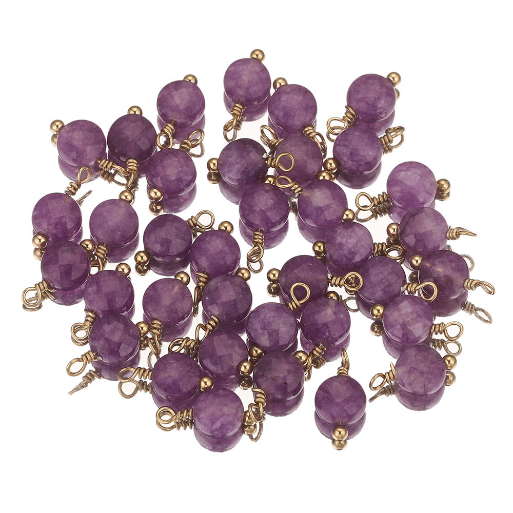 Cruz-frontera europea y americana hecha a mano de piedra natural con cuentas de acero inoxidable colgante accesorios de la joyería DIY en forma de corazón pendientes collar