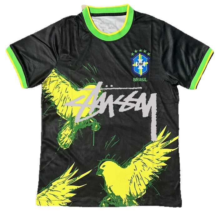Кросс-бордер Бразильская джерси Stussy Stussy Signature Edition Специальное Издание Коммеморативное Thai версия Тренировочный костюм Футболка костюм