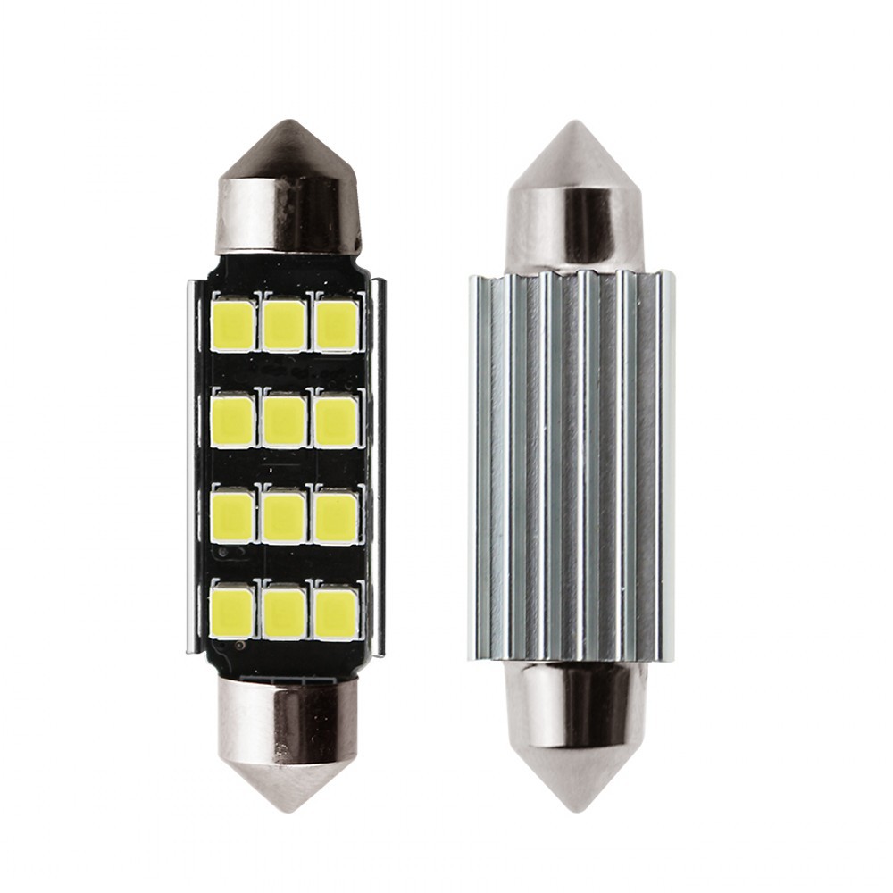 Decoded Infinite Reading Light 2835 12Smd 39-41mm Dual Tip Light Hot Selling License Plate Light for Cars