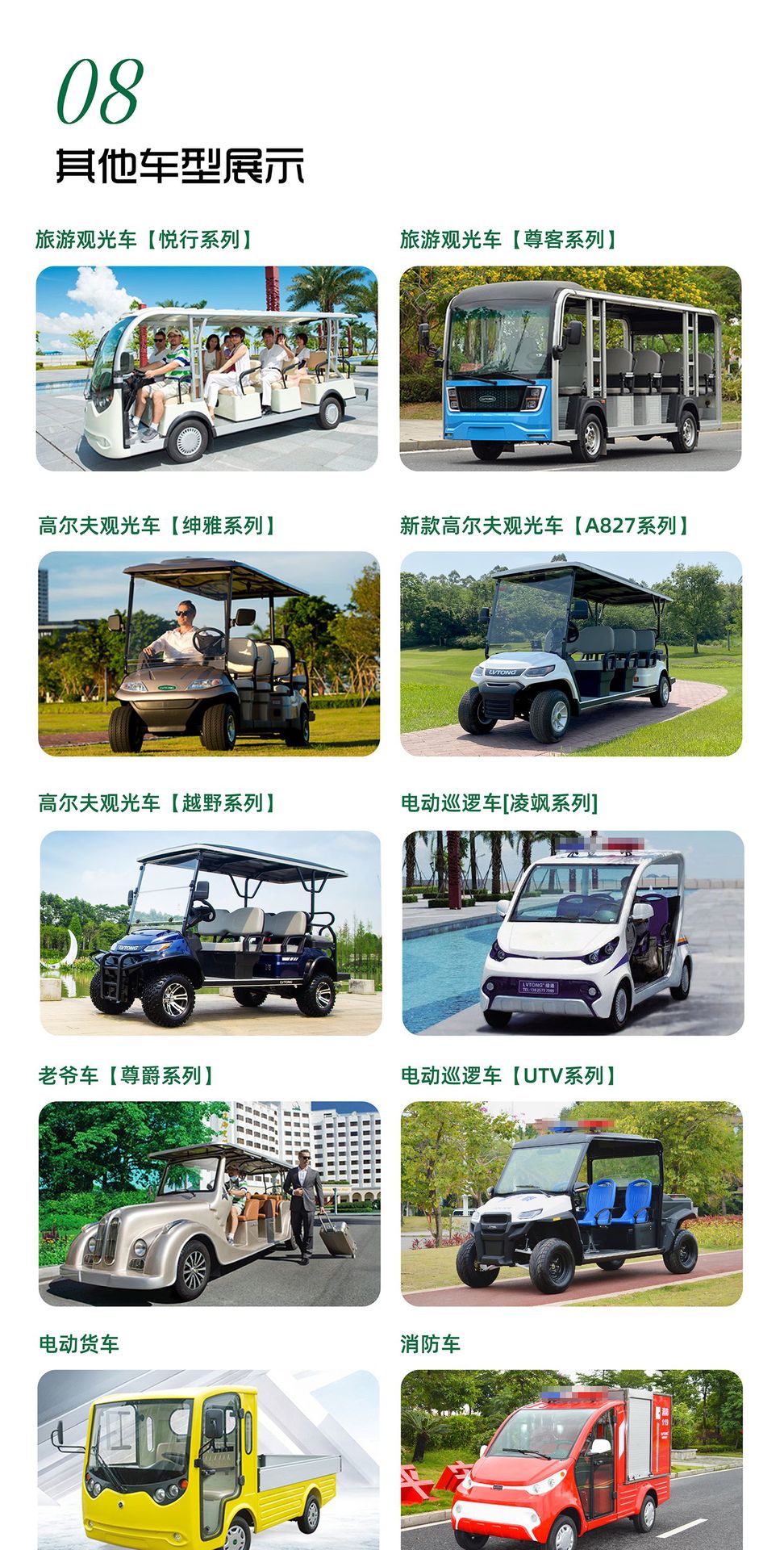 LVTONG Open Electric Sightseeing Car Electric 11-seat Swing Car Tour to the Scenic Spot School Tour