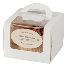 网红生日蛋糕盒子包装盒手提开窗3/4/6寸加高烘焙慕斯甜品打包盒