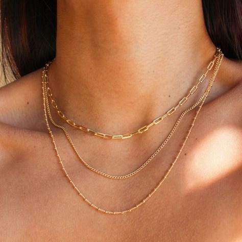 European and American Cross-border New Jewelry Gold Thin Chain Multi-layer Necklace Fashion Style Jewelry Simple Western Style Ladies Jewelry