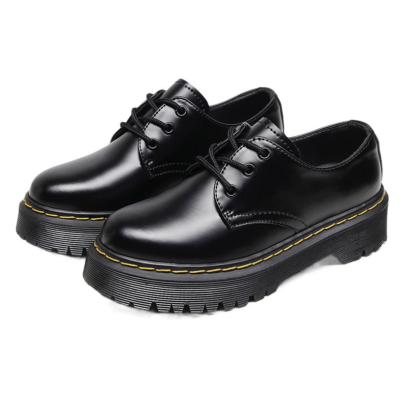 Женские туфли Bex Martin с 3 отверстиями на платформе 1461, низкие ботинки из натуральной кожи в британском стиле с круглым носком, повседневные студенческие короткие ботинки на платформе