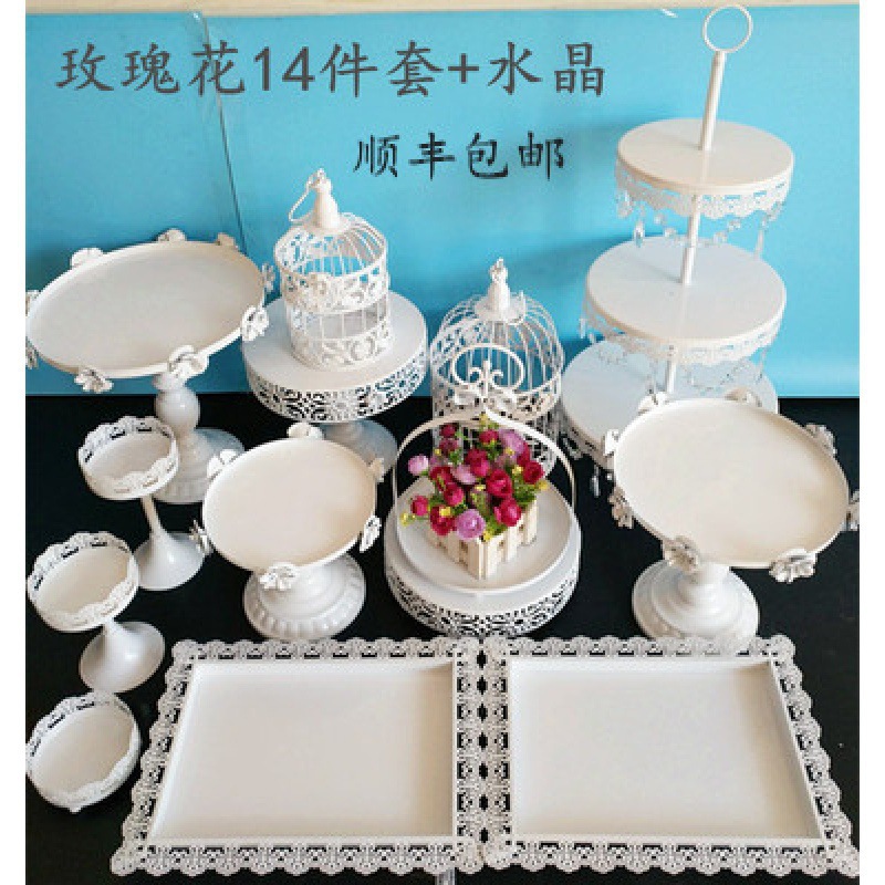Tabla de postres de boda portapaste combinación set set de hierro forjado europeo 13 piezas set de decoración de bandeja West Point