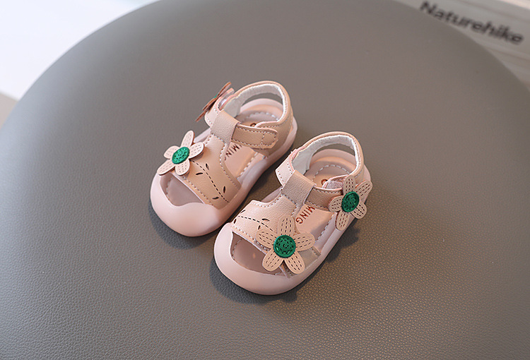 2022 Neue Sandalen Baotou 1-2 Jahre alt Weiche Sohle Anti Rutsch Walking Kleine Prinzessin Mädchen Babyschuhe_voghion.com