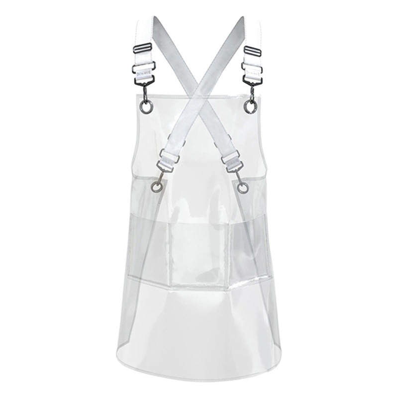 El Comercio exterior transparente TPU delantal cinta de color sólido ajustable resistente al agua y a prueba de aceite acuático lavado de coches Barbero delantal de trabajo
