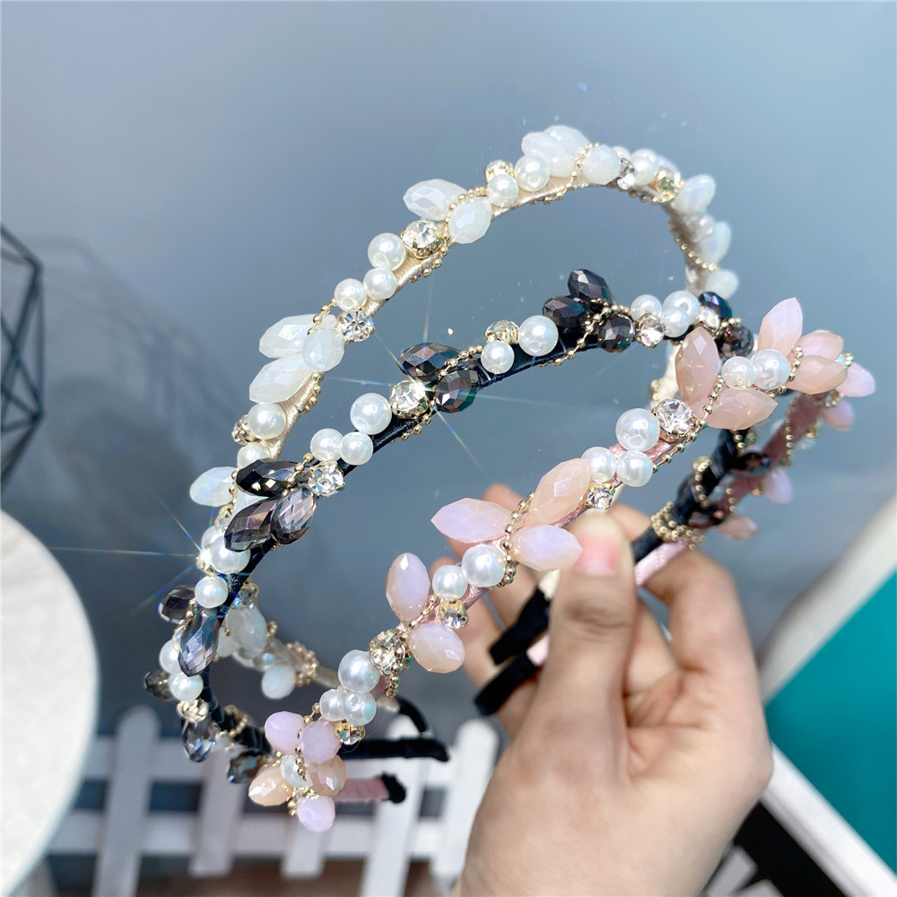 Korean Style Imitation Crystal Pearl Headband Wholesale display picture 3