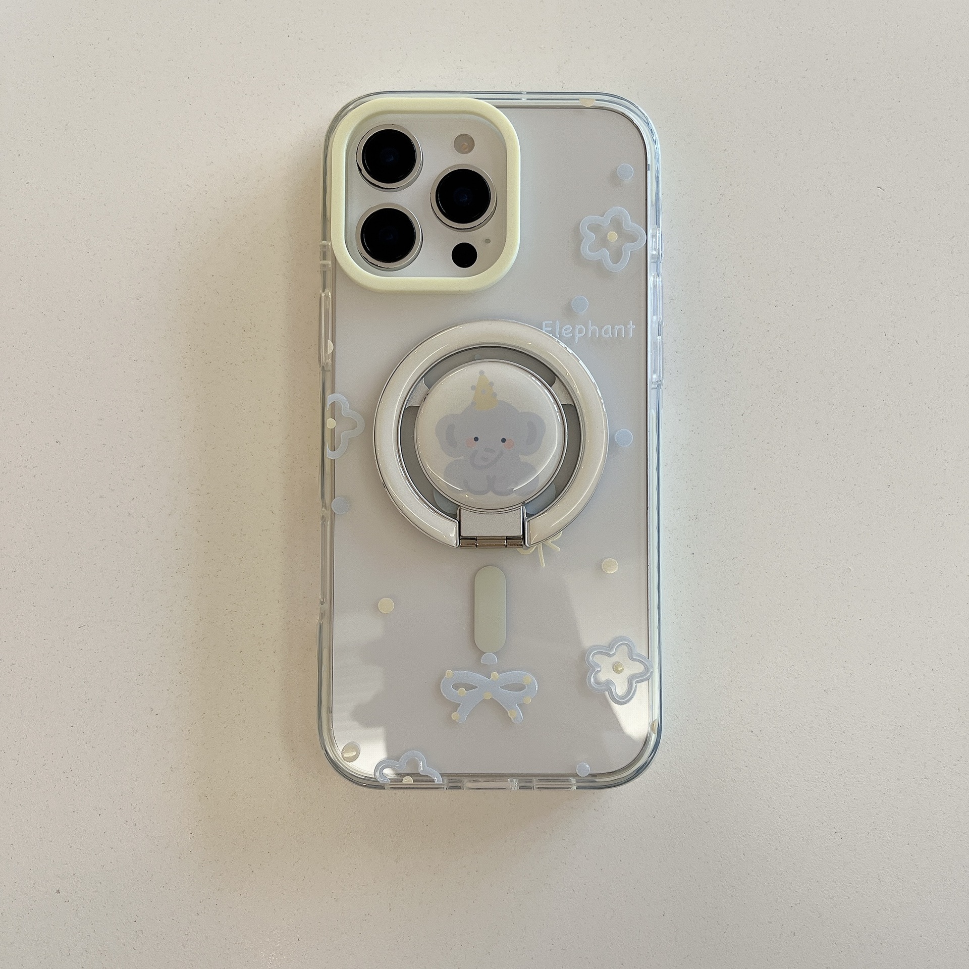 Soporte de elefante magnético de alta gama para Apple 15/16 funda para teléfono móvil 14ProMax bowknot 16Pro femenino 15