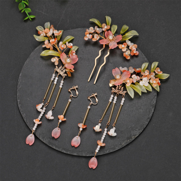New Hanfu Headwear Tassel Full Set Antique Hairpin Chinese Style Classical Simple Hair Accessories Super Fairy Ancient Clothes Step Shake Hairpin