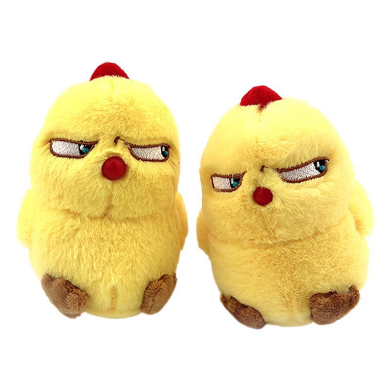 Divertido suave Linda muñeca gritando pollo llavero de peluche de juguete colgante de pollo muñeca de trapo puesto de fábrica al por mayor