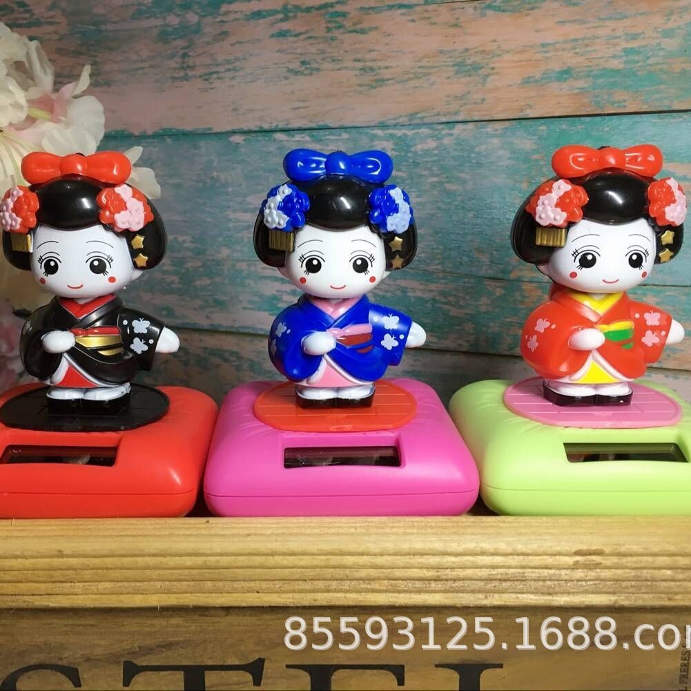 Danza solar creativa chica sacudiendo la cabeza asintiendo muñeca Ge Ji decoración de interiores linda mujer Kimono Doll