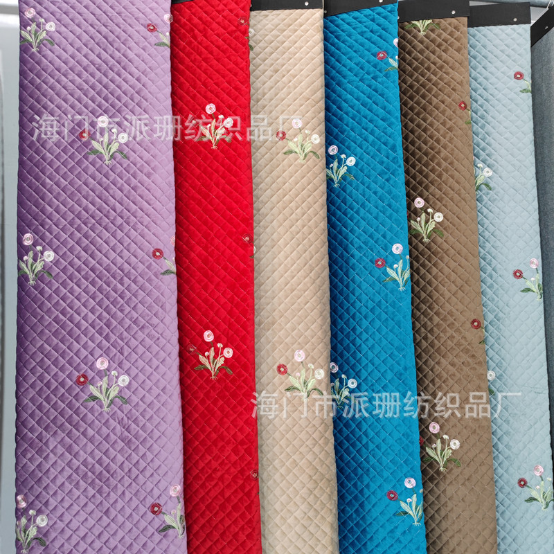 Embroidered sofa cushion semi-finished fabric quilted non-slip sofa cover fabric large truck sleeping car cushion cloth cushion cloth