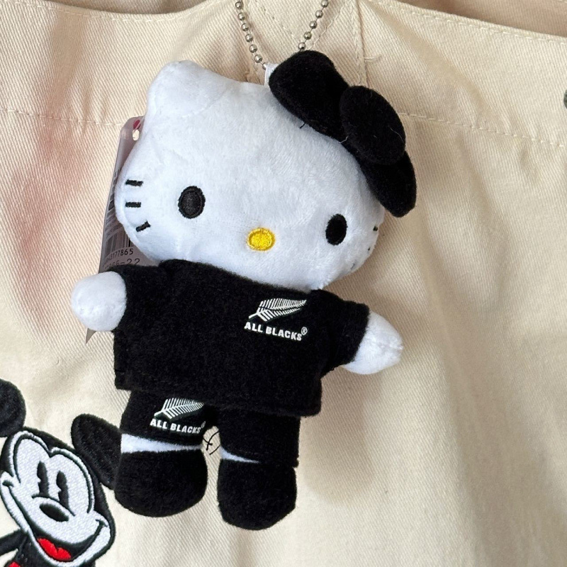 黑色草帽kitty帽宝宝挂件爱心扣公仔玩偶可爱赫本风挂饰钥匙扣|undefined