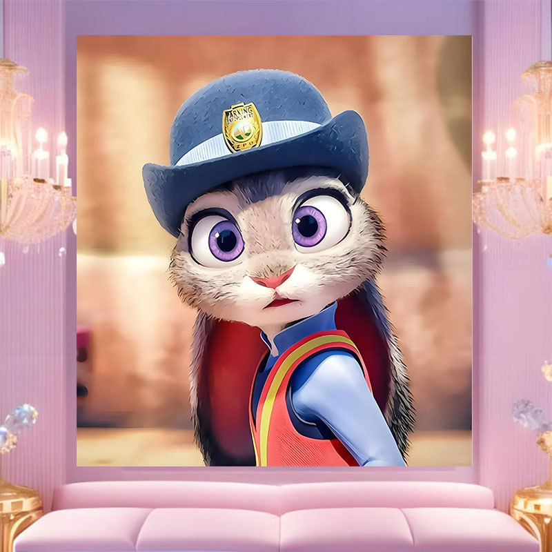 20 * 20 Crazy Zoo City pintura digital a mano diy dibujos animados pintura a mano Judith Decoration