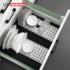K9HX wholesale dish rack drain sink kitchen dish rack retractable partition drawer storage rack plate