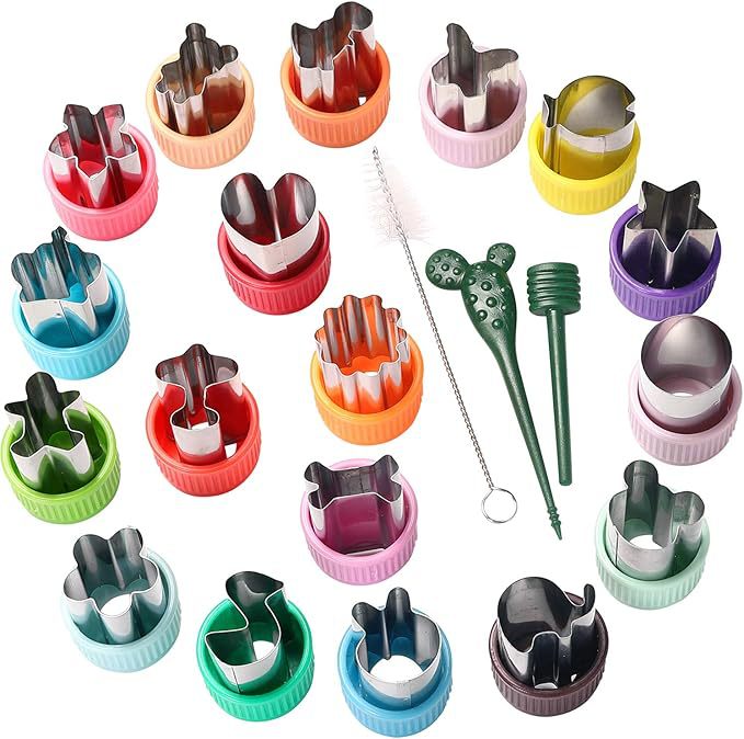 Amazon DIY acero inoxidable frutas molde de relieve de dibujos animados frutas y verduras molde de corte de harina de mariposa molde de alimentos suplementarios