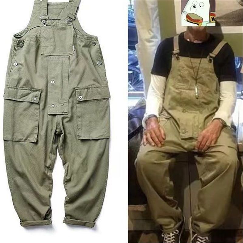 American Casual Overalls Men's Overalls Trousers Ami Kaji Fashion Brand Workers' Work Clothes Loose Sling Pants