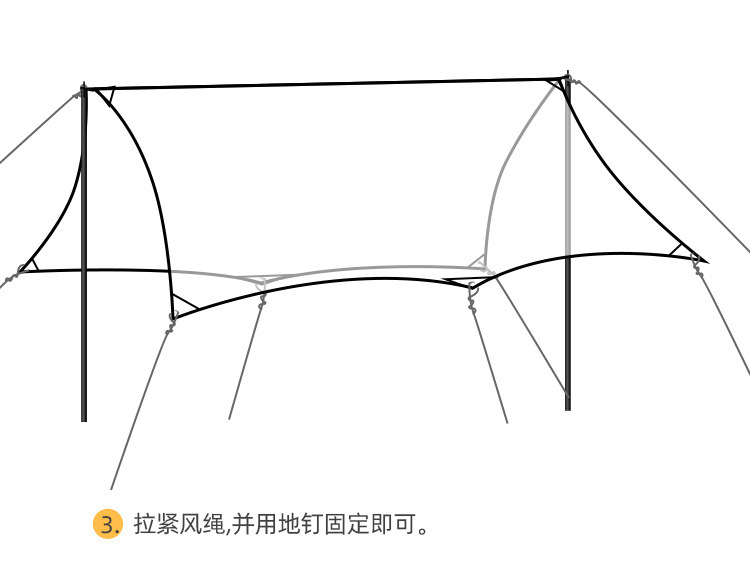 Outdoor Camping Site Leisure Butterfly-Shaped Canopy Park Sunshade Tent Camping Vinyl Rainproof Tent Rain Shelter