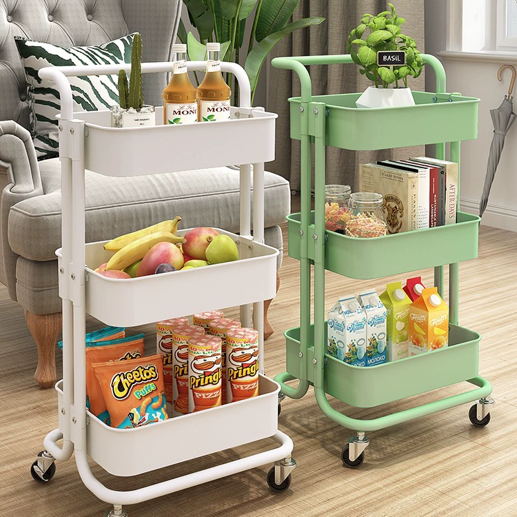 Напольная тележка-стеллаж для хранения, для спальни, кухни, гостиной, с несколькими ярусами, на колесах, разборная