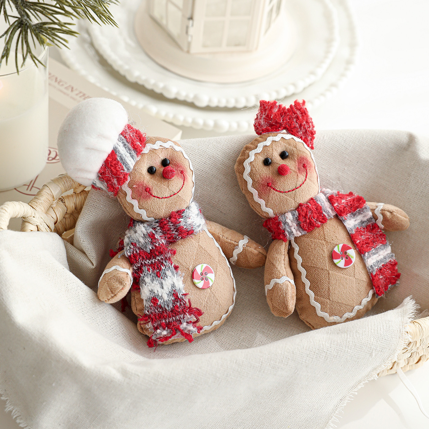 Nuevos regalos de Navidad muñecas galletas hombre pan de jengibre hombre colgante juguetes decoración de árbol de Navidad muñecas de ventana