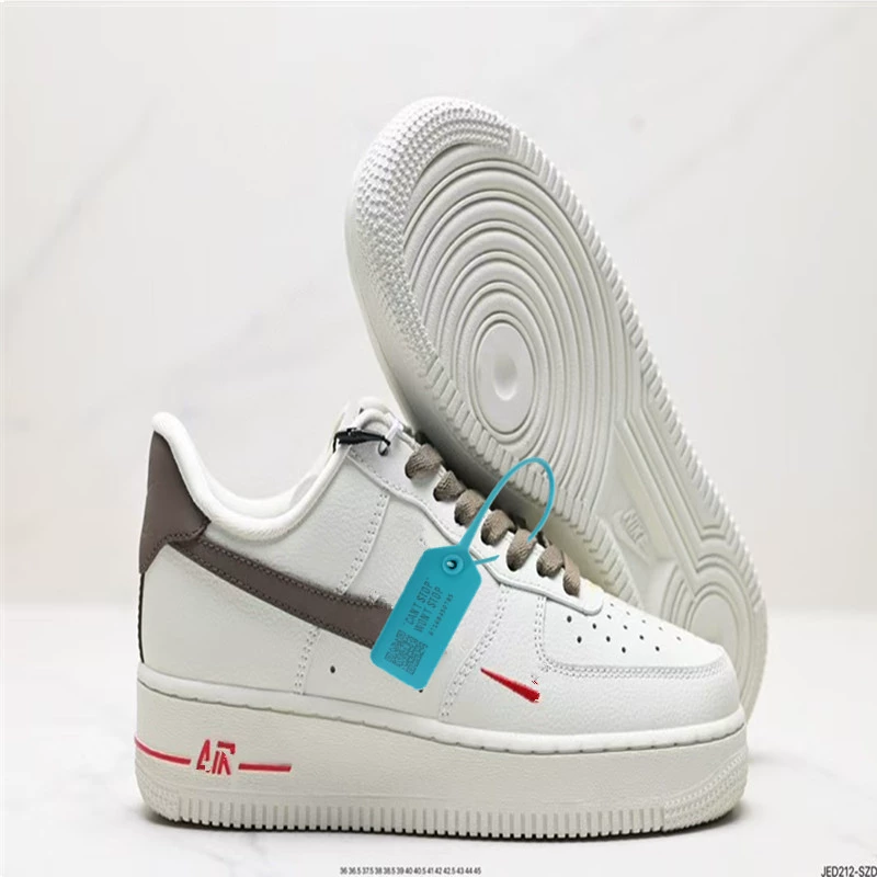 Кеды Nike Air Force 1, низкие кожаные кроссовки кофейного цвета для мужчин и женщин
