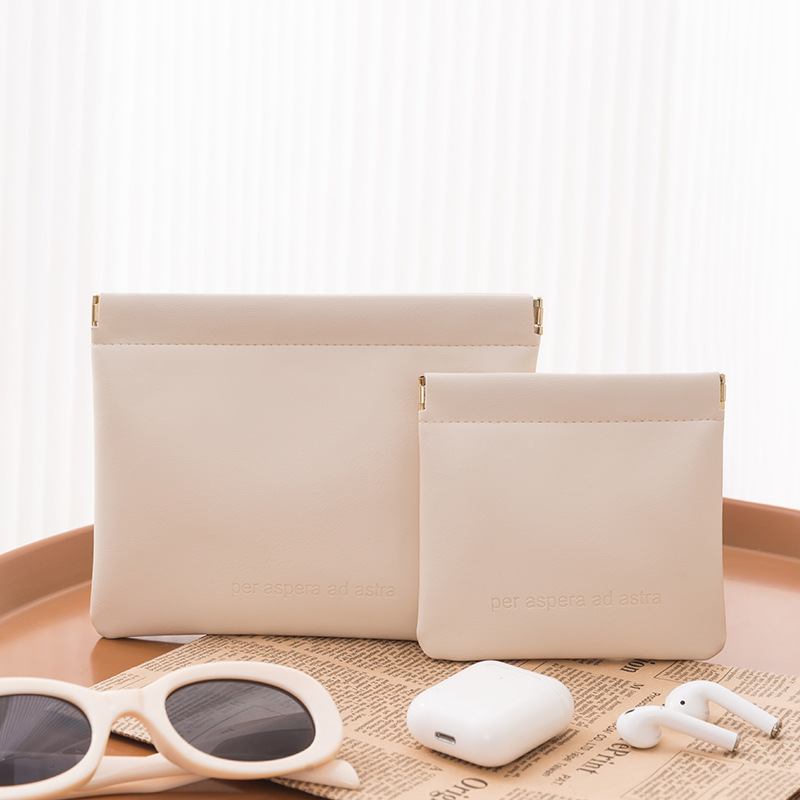 Multifuncional bolsa de almacenamiento de PU bolsa de lápiz labial impermeable bolsa de cosméticos bolsa de almacenamiento de auriculares Portátil Bolsa de almacenamiento cerrado automático