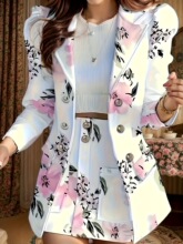 H 91511 Printed Long Sleeve Suit Dress ӡ����������ȹ ��