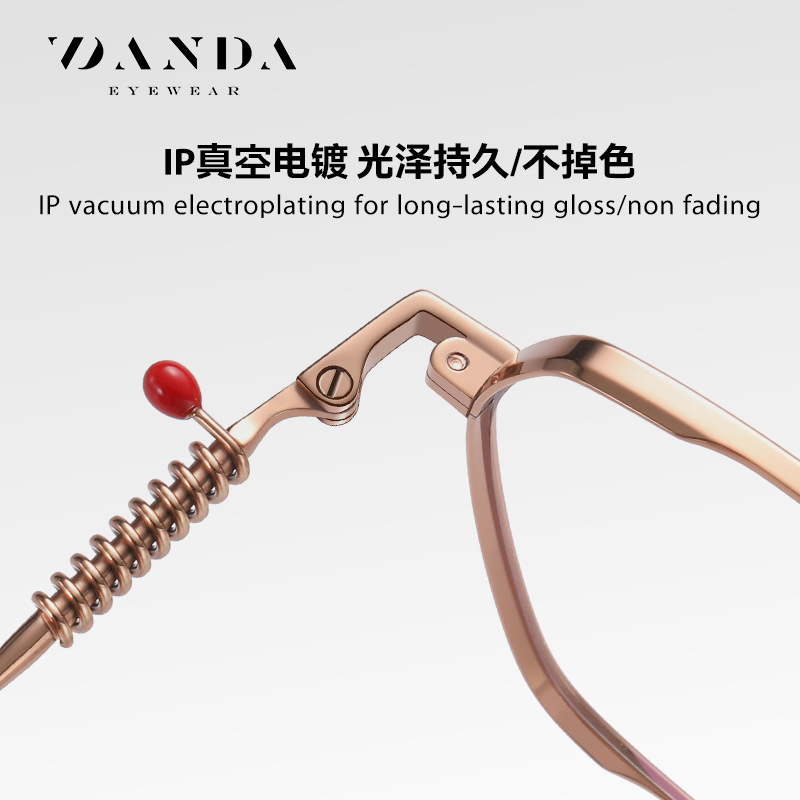 Spot nuevo soporte óptico de titanio ST6227 moda hombres y mujeres con el mismo estilo espejo plano con marco cuadrado IP galvanoplastia con marco grande miopía