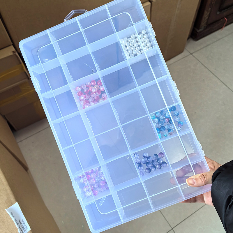 Enlarged and Thickeneded 28-Grids Fixed Storage Box Large Extra Large Transparent Box Nail Art Earrings DIY Accessories Packaging Box