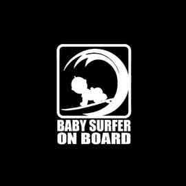 BABY SURFER ON BOARD 冲浪贴纸花wall decor跨境亚马逊DW12038