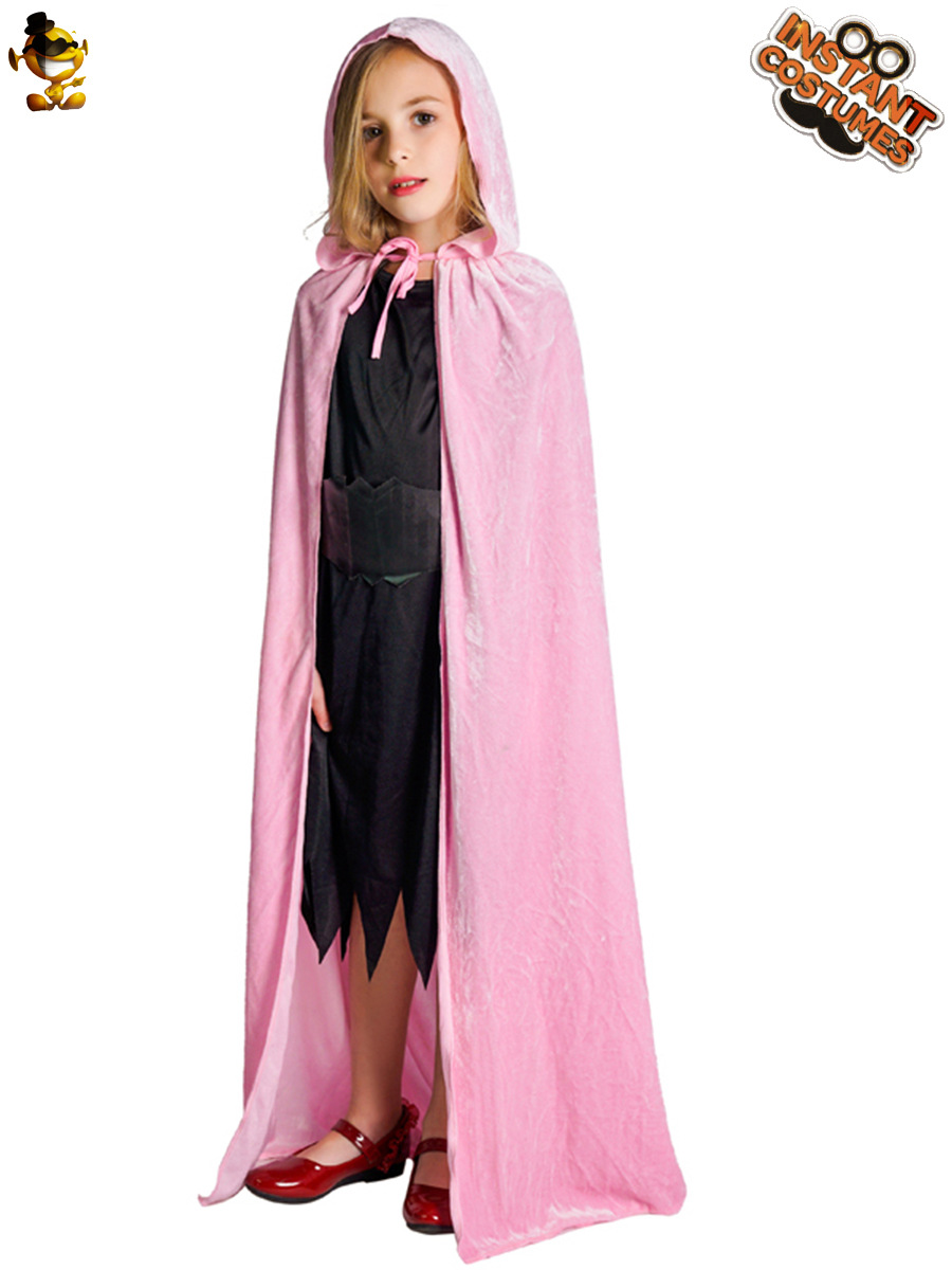 Halloween niña niños terciopelo con capucha partido capa niñas multicolor princesa capa rendimiento traje