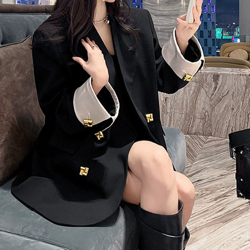 Костюм с металлической пряжкой, пухлая девушка, высококачественный костюм в западном стиле [цена кнопки слишком высока]