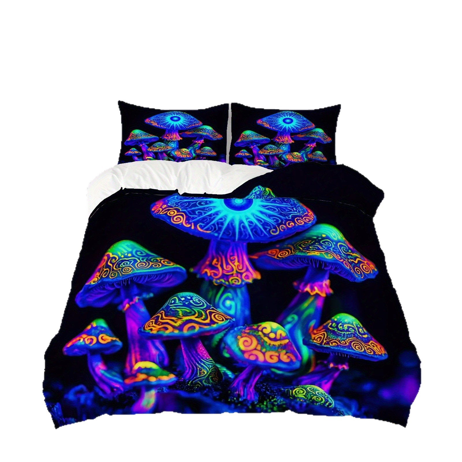 TEMU / JIT textil doméstico molido impresión digital de color iluminante set de colcha con patrón forestal para diseñar