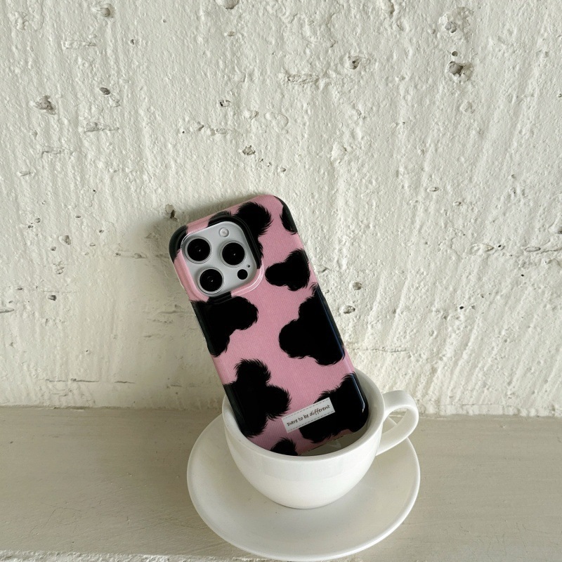 ins韩风小众奶牛纹适用iPhone17Pro苹果16promax手机壳15双层14女|undefined