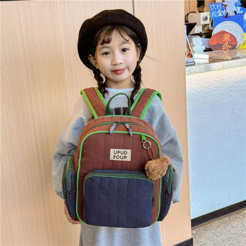Kindergarten estudiante de dibujos animados mochila estudiante de escuela primaria lindo niño bebé mochila de lona niña padre-niño mochila