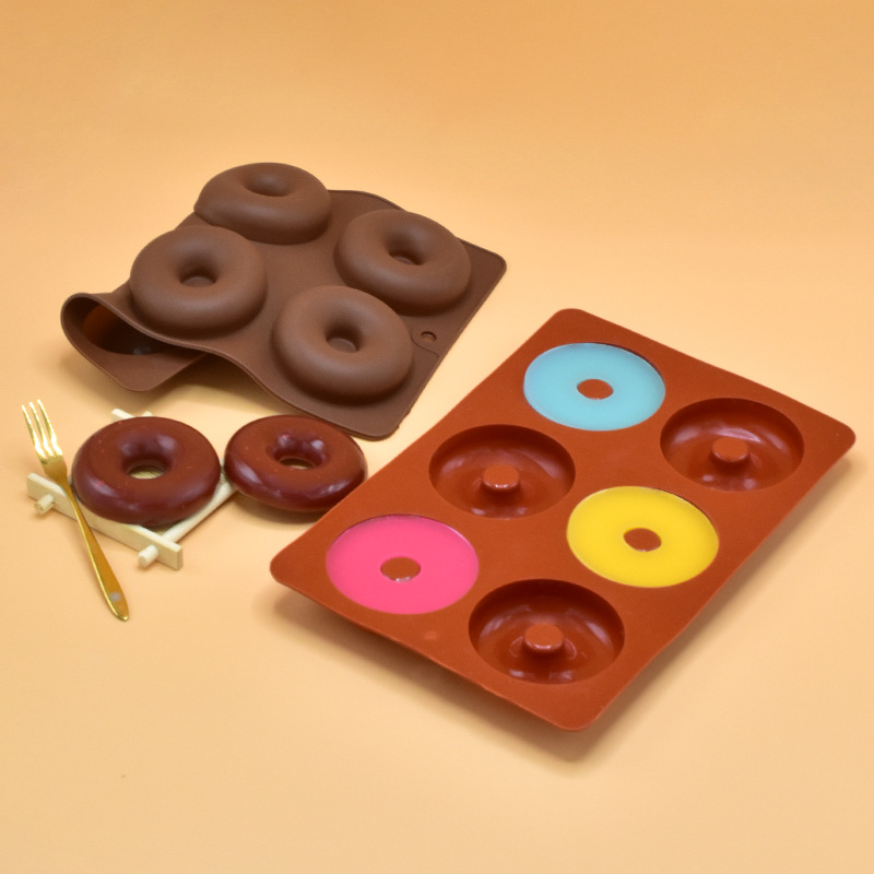 Cruz-Frontera 6-pieza silicona donut mousse pastel decoración macaron círculo silicona galleta molde de La jalea