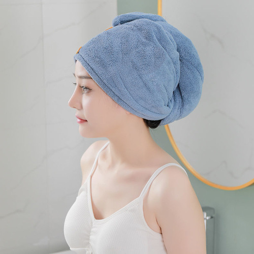 Dry hair cap for women thickened super strong wholesale Baotou winter household double-layer water-absorbent quick-drying coral velvet shampoo and dry hair towel