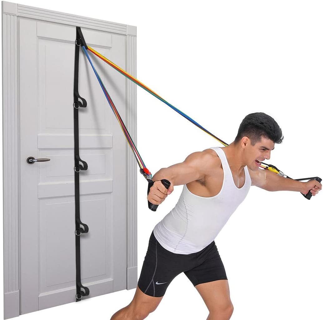 Door back tension belt punch-free installation-free home fitness device tension device auxiliary accessories portable exercise equipment