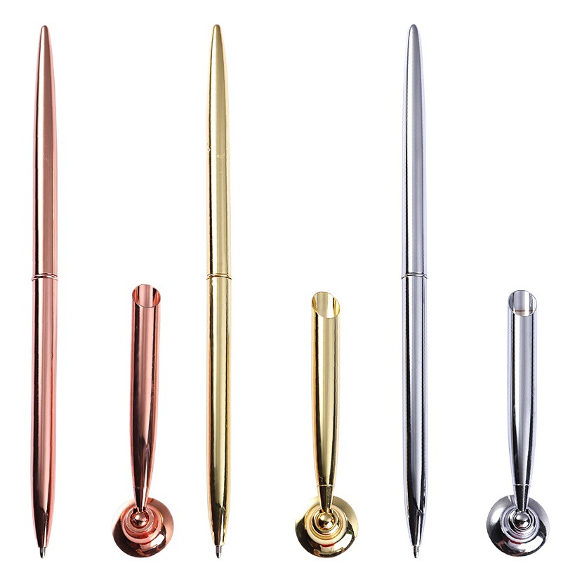 Metal desk pen Bank Hotel counter sign-in pen desk pen stand suit office fixed desktop ballpoint pen
