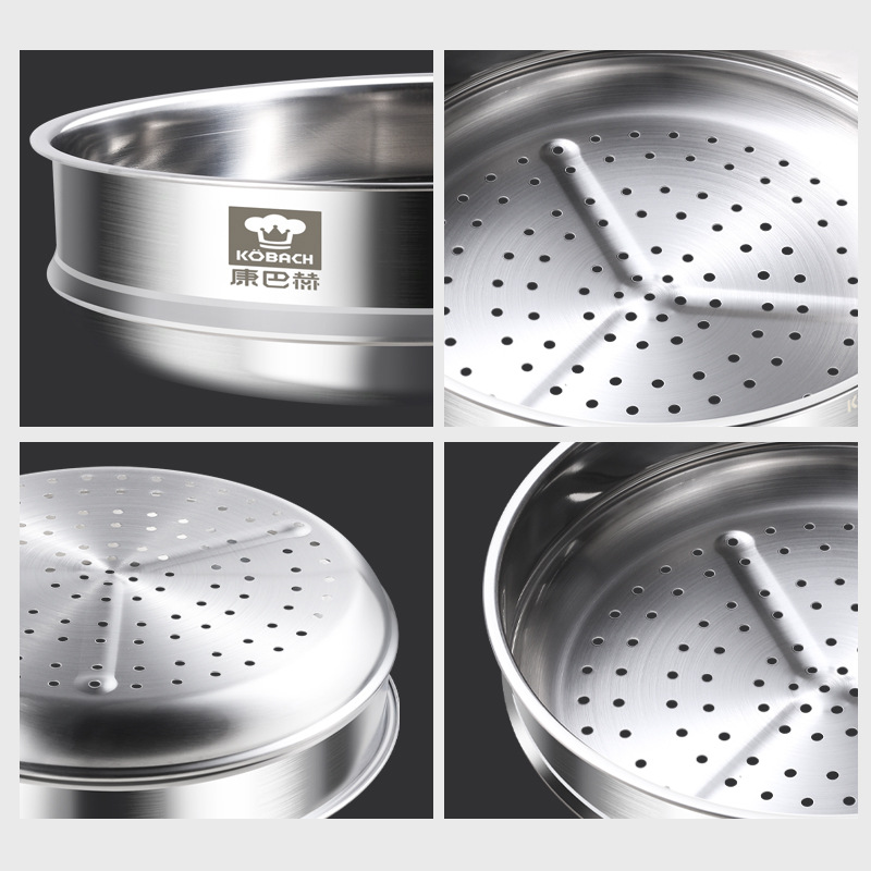 Kombach 304 vapor de acero inoxidable engrosado cajón de vapor pan al vapor doméstico al vapor pescado al vapor 32cm no pegajoso rejilla de cocción al vapor