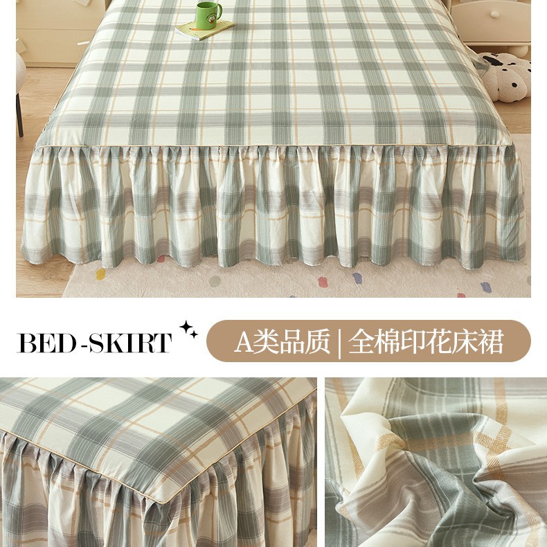 2025 nueva falda de cama de algodón de una sola pieza 2025 nueva funda de cama de algodón individual universal de cuatro estaciones con falda