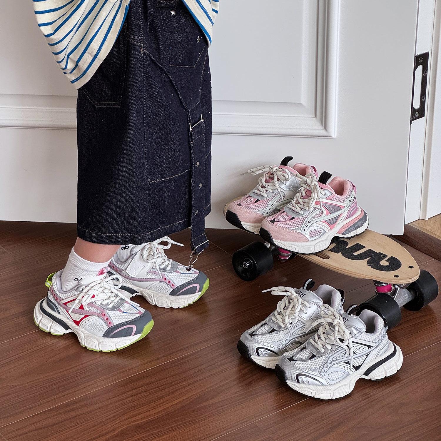 Cross-border children's Paris dad shoes, spring and autumn models, stylish sports shoes for boys and girls, lightweight running shoes for students, parent-child shoes