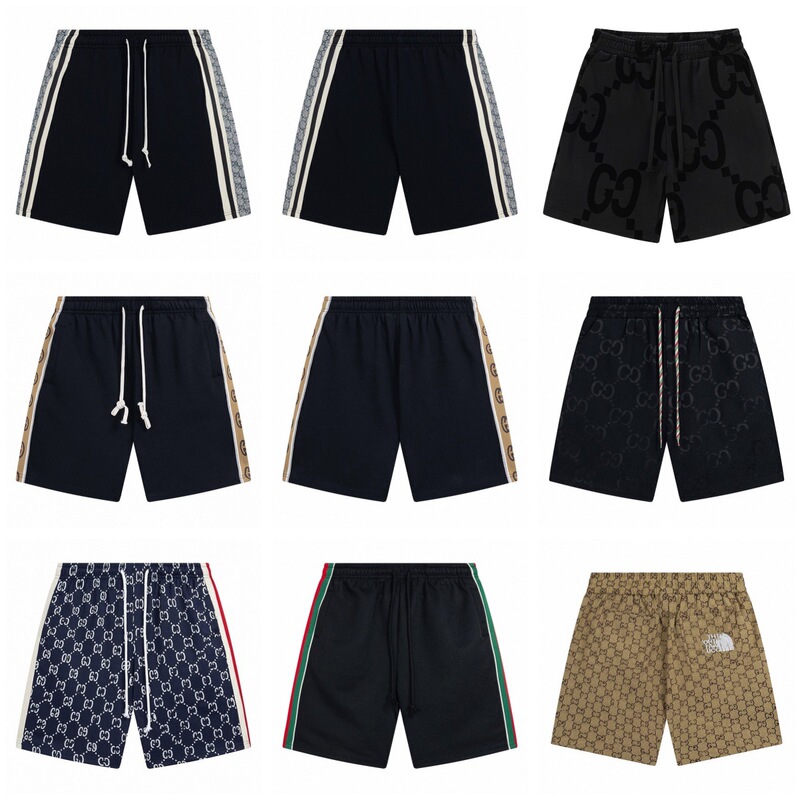 Cross-border GU family shorts 2025 summer new logo jacquard stitching reflective casual loose pants