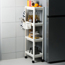 家用厨房落地果蔬置物架带滑轮洗手间多层收纳架洗浴用品整理架子