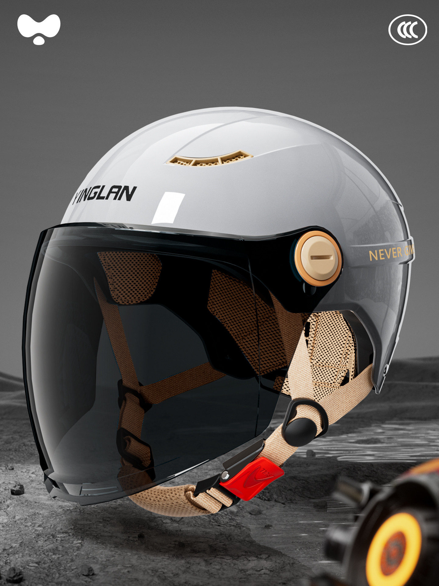 Motosiklet kaskı (dəbilqə) — Universal Helmet 3C - 3c-single-lens-starry-sky-grey-sunscreen-long-lens