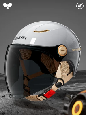 Motosiklet kaskı (dəbilqə) — Certification, All-Season Universal Battery Vehicle Safety - 3c-single-lens-starry-sky-gray-sunscreen-long-lens-one-size-fits-all