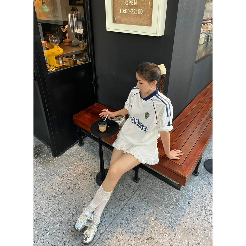 American Fashion Sports Hollow Breathable High Street Jersey Men's and Women's Couple's Short-sleeved T-shirt Loose Ins Women's Top Trendy American Fashion Sports Hollow Breathable High Street Jersey Men's and Women's Couple's Short-sleeved T-shirt Loose Ins Women's Top Trendy